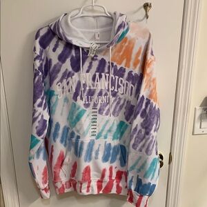 NWT Vibrant Multicolor Tie-Dye Sweater Sz L